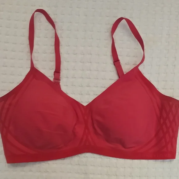 Honeylove Vibrant Red Wireless Silhouette Bra - Picture 2 of 5